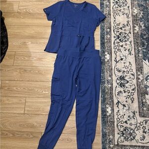 Jaanuu Navy Blue Scrub Top